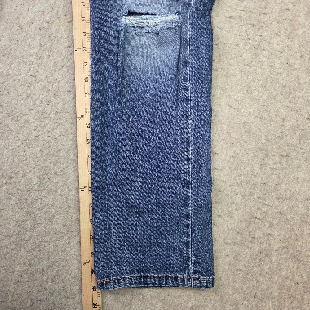 Levi's 502 Tapered Jeans 36x34 Dark Wash Stretch Denim Regular Taper Distressed